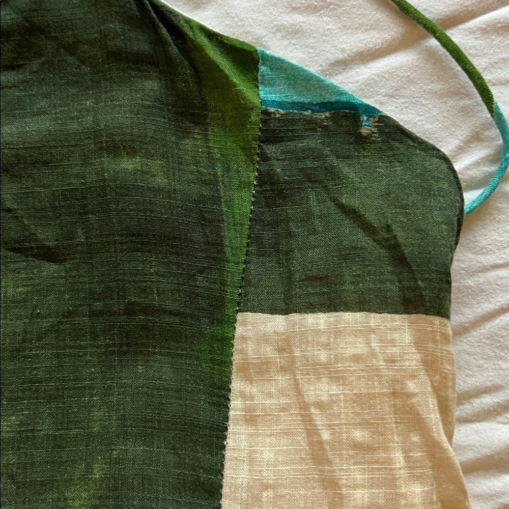 Banana Republic Cream Dress with Teal and Dark Green Blocks - Picture 9 of 10